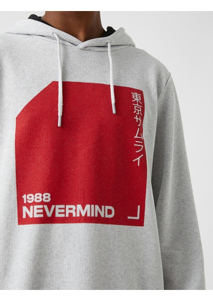 Baskılı Kapşonlu Sweatshirt indirimleri