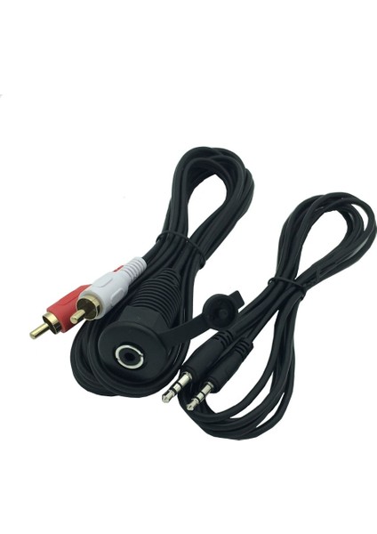 BK Teknoloji Su Geçirmez Panel Tipi 2/rca To 3.5 mm Aux Kablo