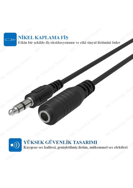 1.5 Metre 3.5mm Stereo Aux Ses Uzatma Kablosu