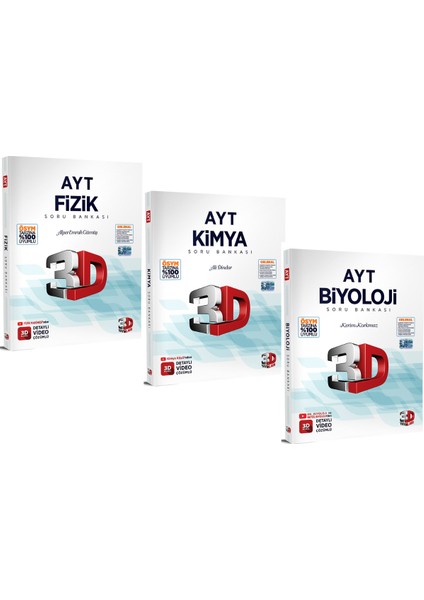 AYT Fen Bilimleri Soru Bankası Seti Fizik Kimya Biyoloji