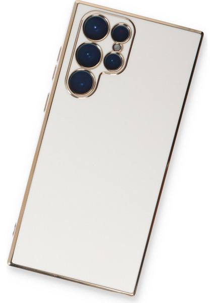 Samsung Galaxy S22 Ultra Kılıf Özel Tasarım Fit Kalıp Lüx Dizayn Silikon Kapak - Beyaz modelleri