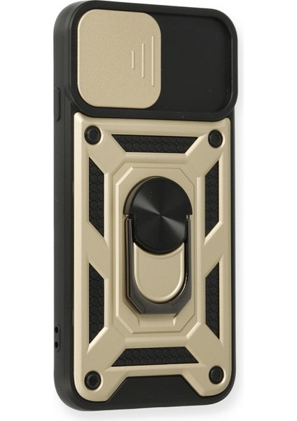 iPhone 7 Kılıf Kamera Korumalı Sürgülü Yüzüklü Armor Military Zırh Tank - Gold fiyatları