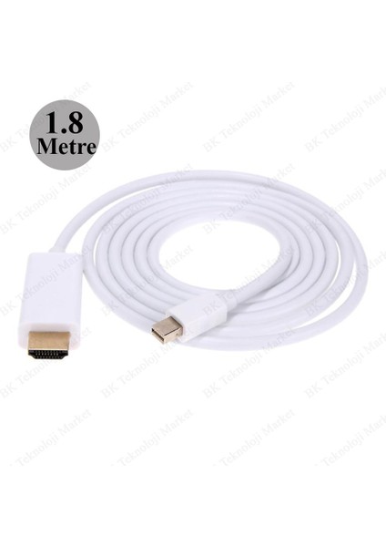 BK Teknoloji Yükskek Kalite Mini Displayport (Thunderbolt) To HDMI Dönüştürücü Kablo