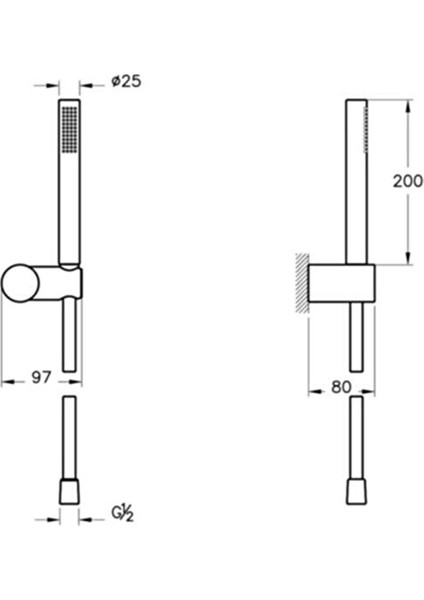 Vitra Origin 1f El Duşu Takımı, Fırçalı Nikel A4554334