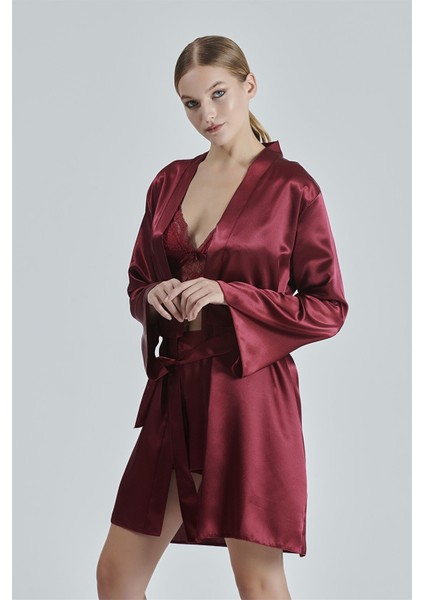 8620 Kadın Çeyizlik Saten 6'lı Set-Bordo fiyatları