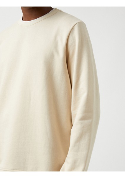 Basic Sweatshirt Şardonlu Bisiklet Yaka indirimleri