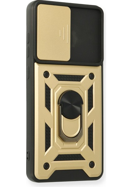 Samsung Galaxy A32 Kılıf Kamera Korumalı Sürgülü Yüzüklü Armor Military Zırh Tank - Gold fiyatları