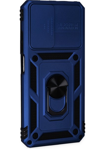 Xiaomi Redmi Note 11S Kılıf Kamera Korumalı Sürgülü Yüzüklü Armor Military Zırh Tank - Lacivert fiyatları