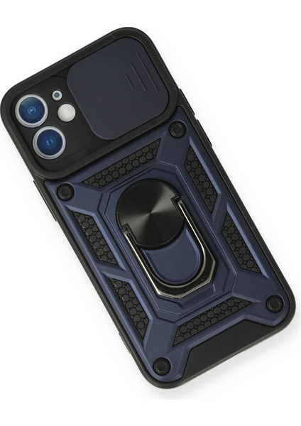 iPhone 11 Kılıf Kamera Korumalı Sürgülü Yüzüklü Armor Military Zırh Tank - Lacivert modelleri