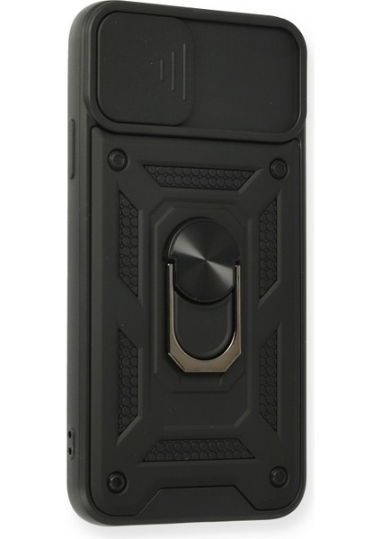 iPhone 11 Pro Max Kılıf Kamera Korumalı Sürgülü Yüzüklü Armor Military Zırh Tank - Siyah fiyatları