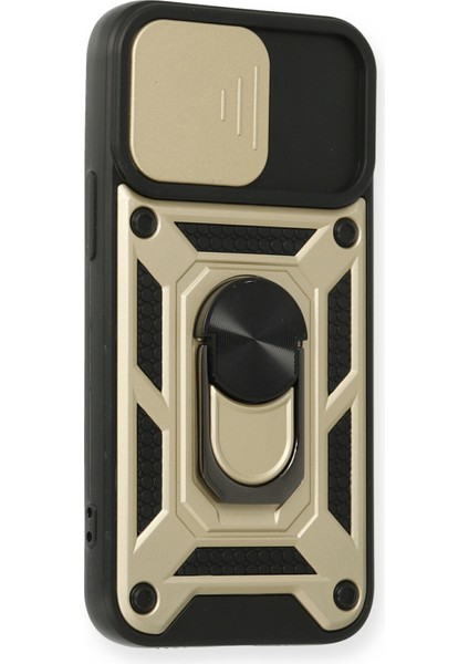 iPhone 11 Kılıf Kamera Korumalı Sürgülü Yüzüklü Armor Military Zırh Tank - Gold fiyatları