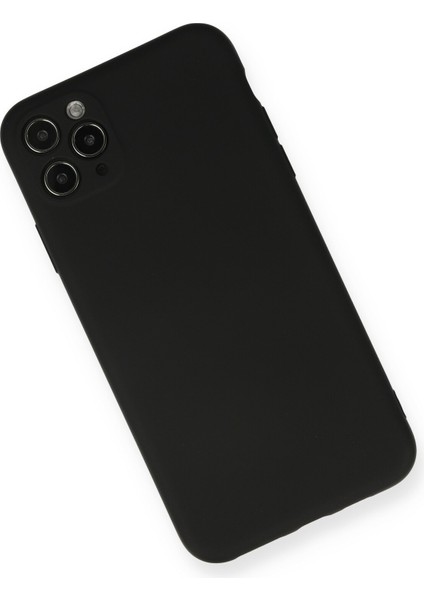 iPhone 11 Pro Max Kılıf Lansman Içi Kadife Lüx Tasarım Silikon Kapak - Siyah