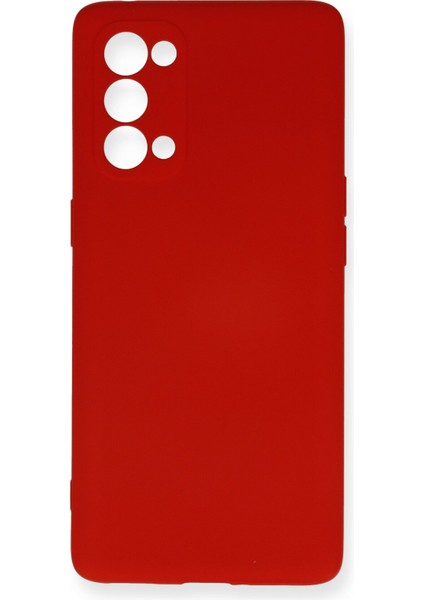 Oppo Reno 5 Kılıf Lansman Içi Kadife Lüx Tasarım Silikon Kapak - Kırmızı
