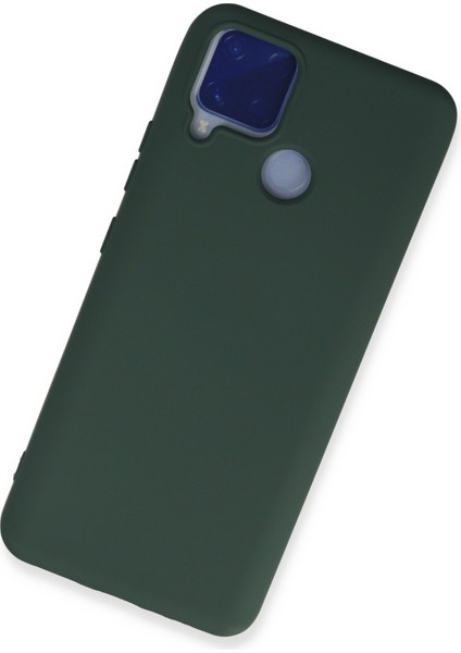Realme C15 Kılıf Lansman Içi Kadife Lüx Tasarım Silikon Kapak - Koyu Yeşil fiyatları