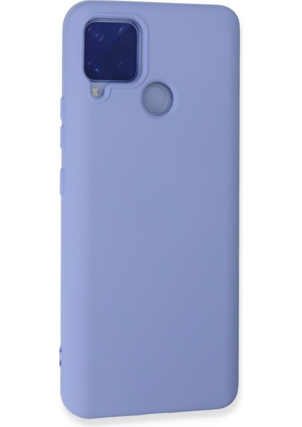 Realme C15 Kılıf Lansman Içi Kadife Lüx Tasarım Silikon Kapak - Lila modelleri