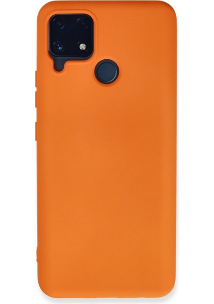 Realme C25 Kılıf Lansman Içi Kadife Lüx Tasarım Silikon Kapak - Turuncu