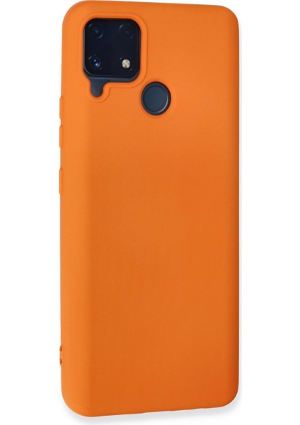 Realme C25 Kılıf Lansman Içi Kadife Lüx Tasarım Silikon Kapak - Turuncu modelleri