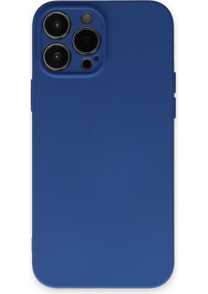 iPhone 13 Pro Max Kılıf Lansman Içi Kadife Lüx Tasarım Silikon Kapak - Lacivert