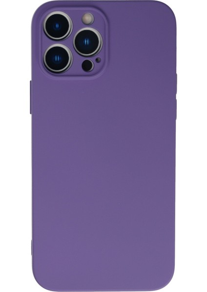 iPhone 13 Pro Max Kılıf Lansman Içi Kadife Lüx Tasarım Silikon Kapak - Mor