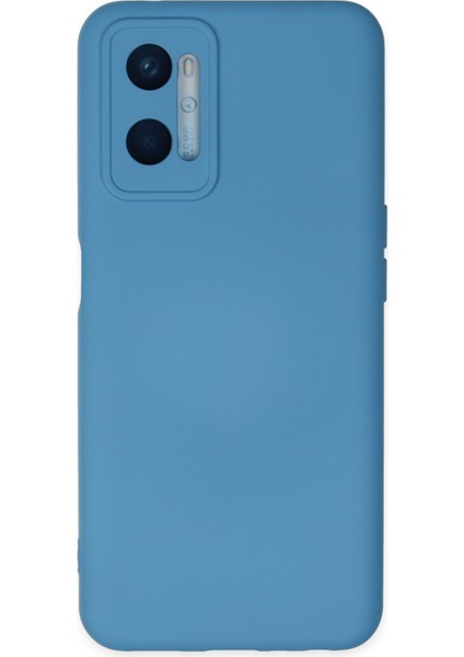 Oppo A96 Kılıf Lansman Içi Kadife Lüx Tasarım Silikon Kapak - Mavi