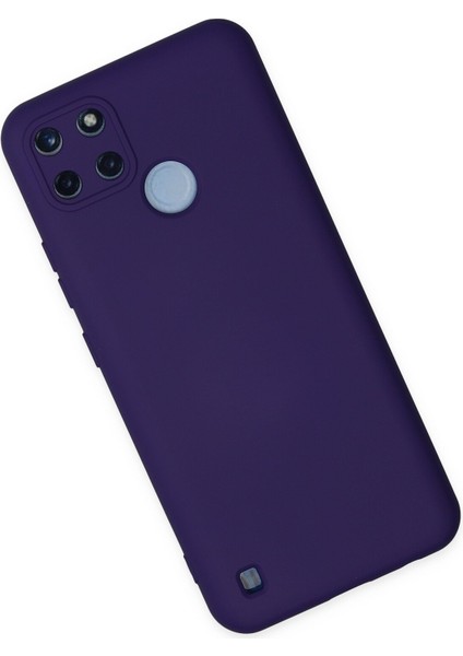 Realme C21Y Kılıf Lansman Içi Kadife Lüx Tasarım Silikon Kapak - Mor fiyatları