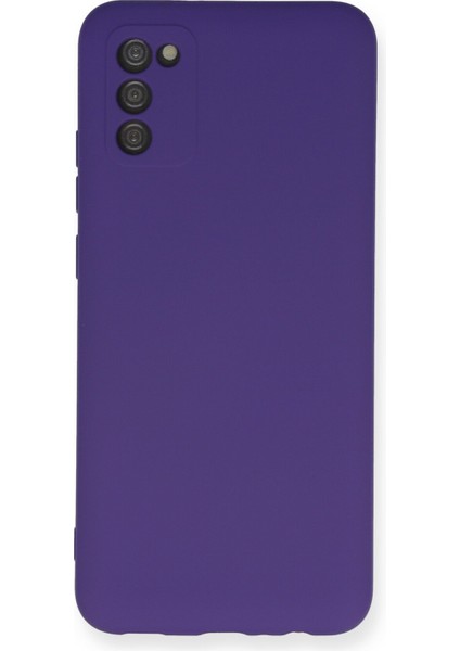 Samsung Galaxy A03S Kılıf Lansman Içi Kadife Lüx Tasarım Silikon Kapak - Mor