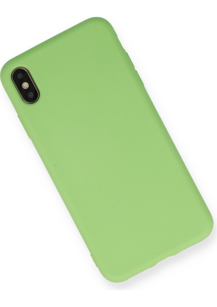 iPhone Xs Max Kılıf Lansman Içi Kadife Lüx Tasarım Silikon Kapak - Açık Yeşil
