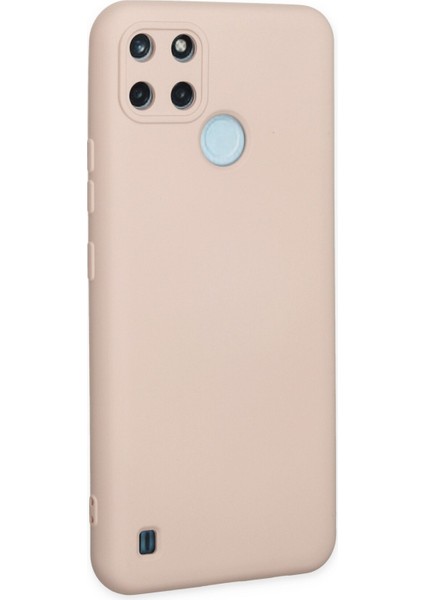 Realme C21Y Kılıf Lansman Içi Kadife Lüx Tasarım Silikon Kapak - Pudra modelleri