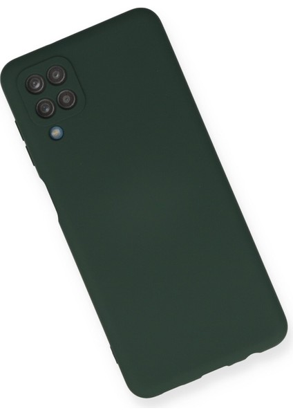 Samsung Galaxy A12 Kılıf Lansman Içi Kadife Lüx Tasarım Silikon Kapak - Koyu Yeşil modelleri