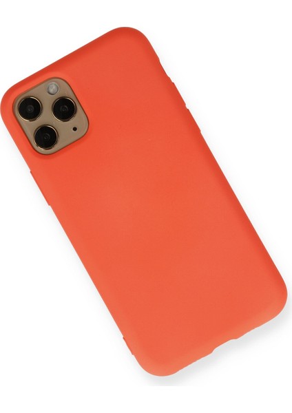 iPhone 11 Pro Kılıf Lansman Içi Kadife Lüx Tasarım Silikon Kapak - Turuncu
