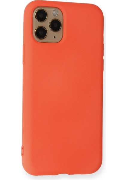 iPhone 11 Pro Kılıf Lansman Içi Kadife Lüx Tasarım Silikon Kapak - Turuncu