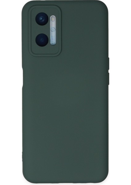 Oppo A96 Kılıf Lansman Içi Kadife Lüx Tasarım Silikon Kapak - Koyu Yeşil
