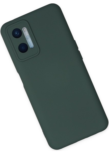 Oppo A96 Kılıf Lansman Içi Kadife Lüx Tasarım Silikon Kapak - Koyu Yeşil fiyatları
