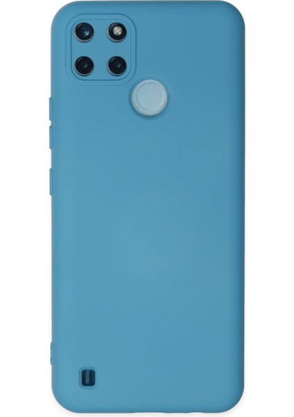 Realme C21Y Kılıf Lansman Içi Kadife Lüx Tasarım Silikon Kapak - Mavi