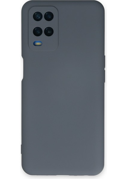 Oppo A54 4g Kılıf Lansman Içi Kadife Lüx Tasarım Silikon Kapak - Gri