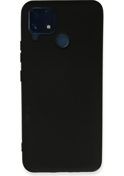 Realme C25 Kılıf Lansman Içi Kadife Lüx Tasarım Silikon Kapak - Siyah