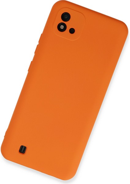 Realme C11 2021 Kılıf Lansman Içi Kadife Lüx Tasarım Silikon Kapak - Turuncu fiyatları