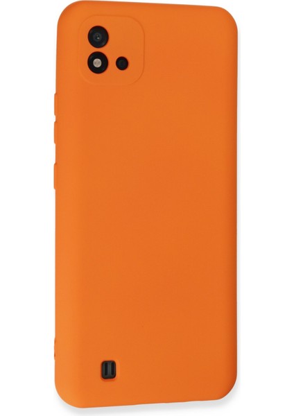 Realme C11 2021 Kılıf Lansman Içi Kadife Lüx Tasarım Silikon Kapak - Turuncu modelleri