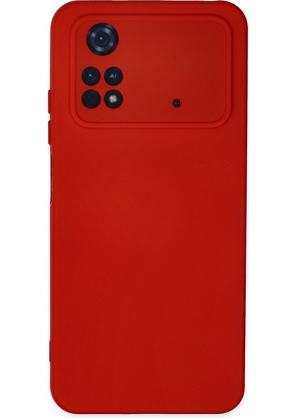 Xiaomi Poco M4 Pro 4g Kılıf Lansman Içi Kadife Lüx Tasarım Silikon Kapak - Kırmızı