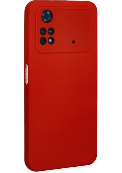 Xiaomi Poco M4 Pro 4g Kılıf Lansman Içi Kadife Lüx Tasarım Silikon Kapak - Kırmızı modelleri