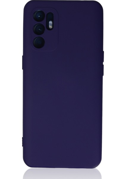 Oppo Reno 6 Kılıf Lansman Içi Kadife Lüx Tasarım Silikon Kapak - Mor
