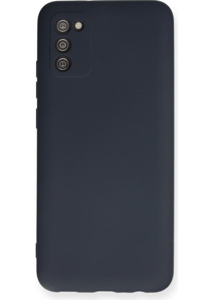 Samsung Galaxy A02S Kılıf Lansman Içi Kadife Lüx Tasarım Silikon Kapak - Lacivert