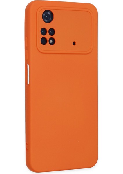 Xiaomi Poco M4 Pro 4g Kılıf Lansman Içi Kadife Lüx Tasarım Silikon Kapak - Turuncu modelleri