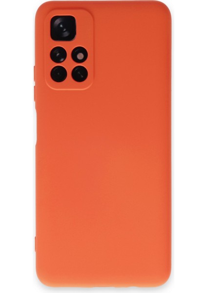 Xiaomi Redmi Note 11T Kılıf Lansman Içi Kadife Lüx Tasarım Silikon Kapak - Turuncu