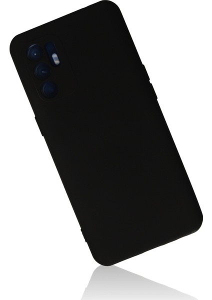 Oppo Reno 6 Kılıf Lansman Içi Kadife Lüx Tasarım Silikon Kapak - Siyah