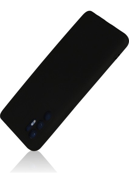 Oppo Reno 6 Kılıf Lansman Içi Kadife Lüx Tasarım Silikon Kapak - Siyah
