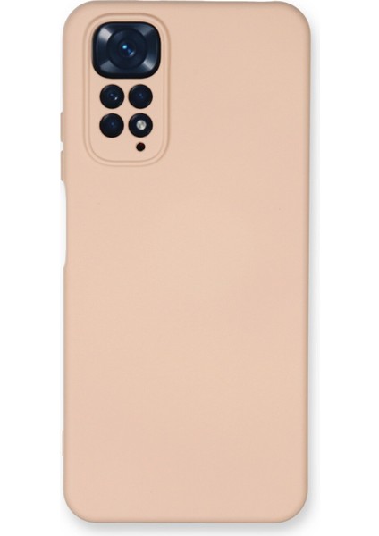 Xiaomi Redmi Note 11 Kılıf Lansman Içi Kadife Lüx Tasarım Silikon Kapak - Pudra
