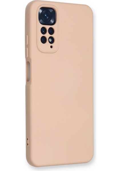 Xiaomi Redmi Note 11 Kılıf Lansman Içi Kadife Lüx Tasarım Silikon Kapak - Pudra