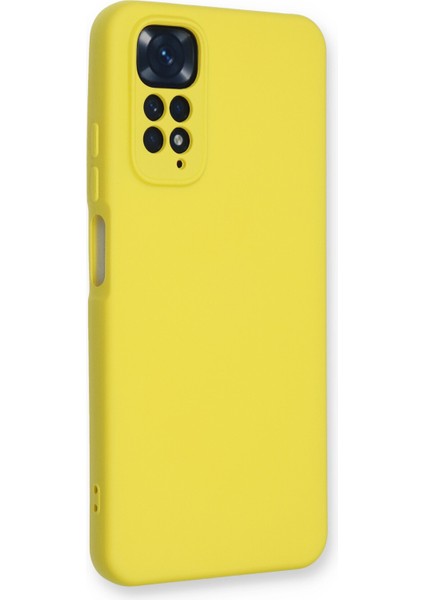 Xiaomi Redmi Note 11 Kılıf Lansman Içi Kadife Lüx Tasarım Silikon Kapak - Sarı