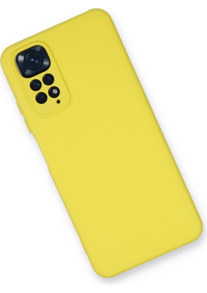 Xiaomi Redmi Note 11 Kılıf Lansman Içi Kadife Lüx Tasarım Silikon Kapak - Sarı